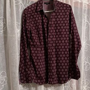 Ted Baker men’s shirt- rich burgundy pattern